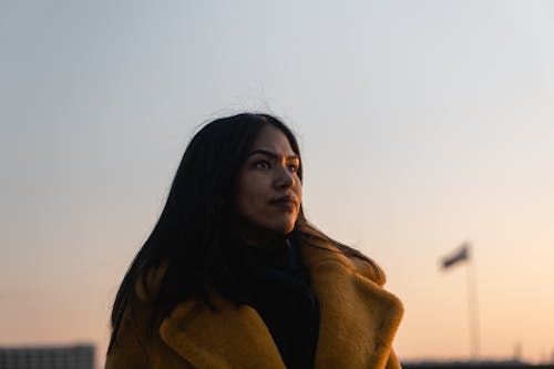 Woman Wearing Brown Coat