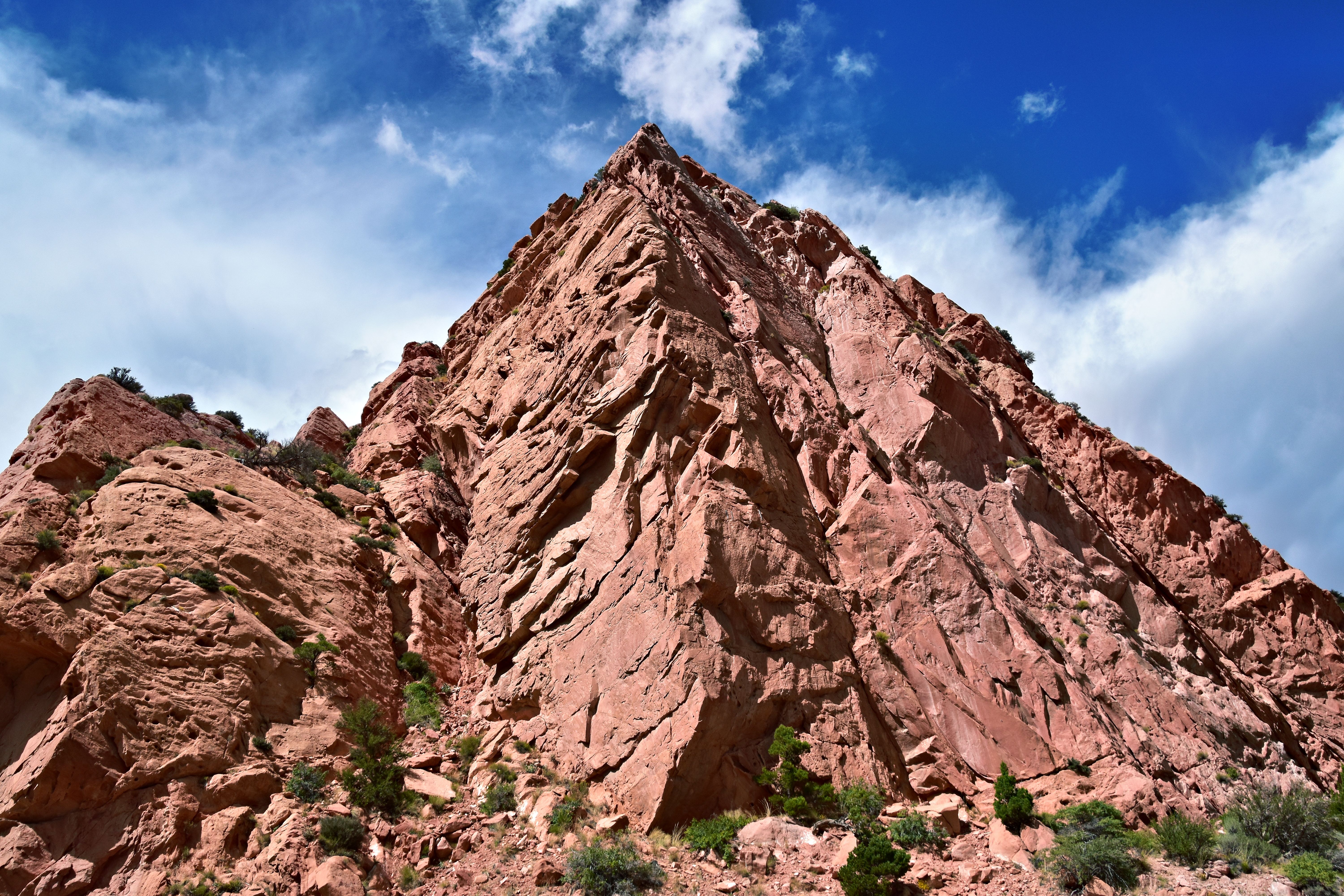 View of a Large Rock Formation under a Blue Sky · Free Stock Photo
