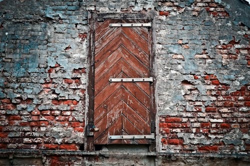 House With Closed Wooden Door