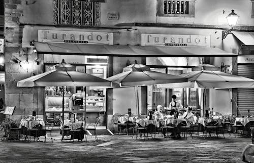 People Eating Outside Turandot Cafe