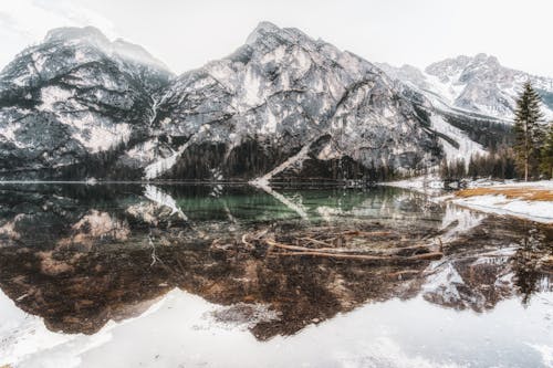 Reflection of Mountain on Lake Braies · Free Stock Photo