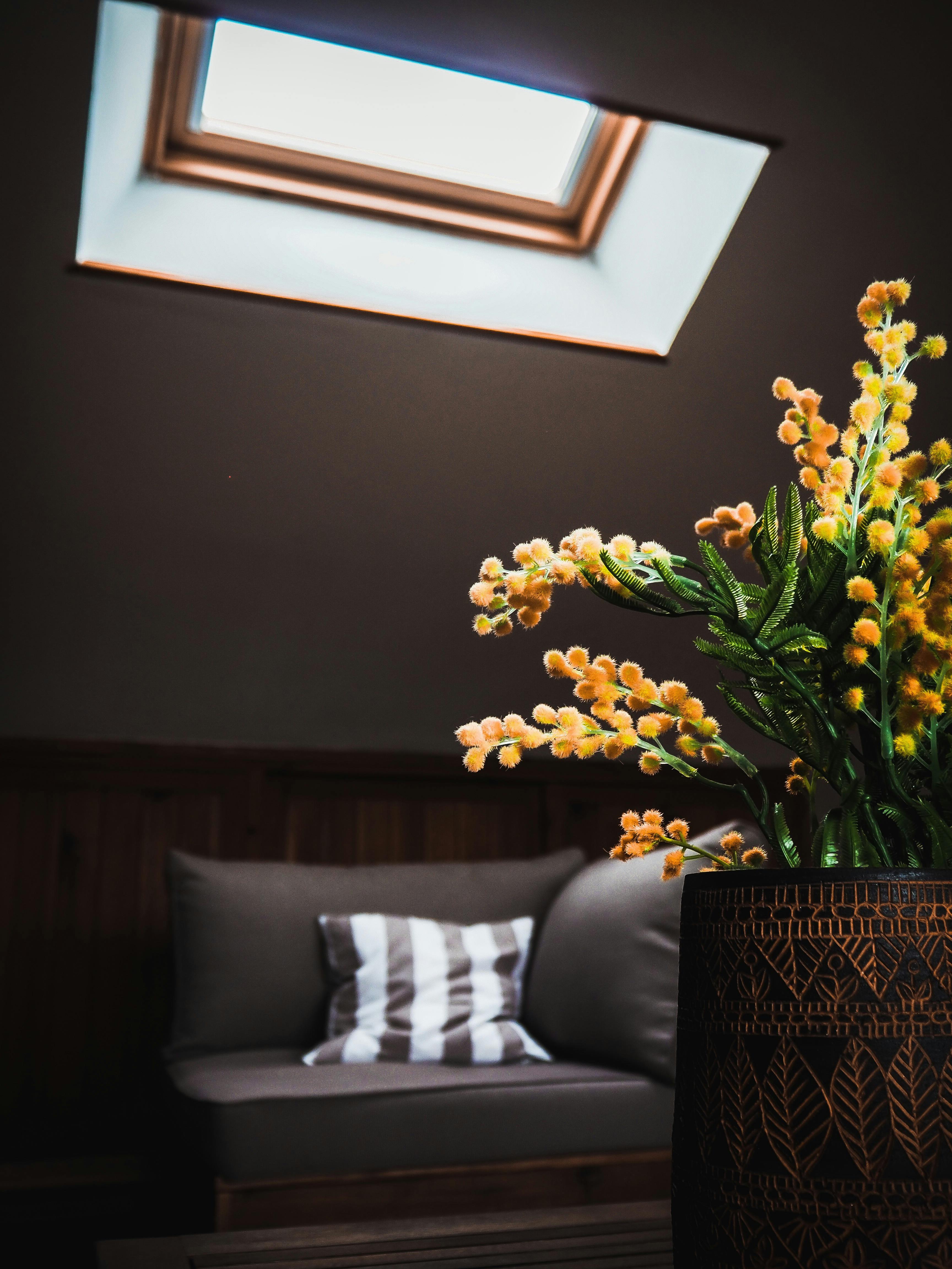 Yellow Petaled Flower Centerpiece In Brown Vase \u00b7 Free Stock Photo