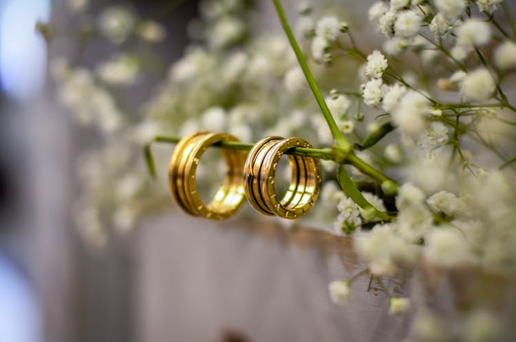 Close-Up Photo Of Gold Wedding Rings 