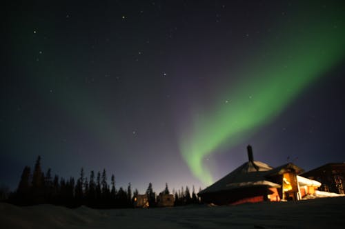 Ingyenes stockfotó északi fény, fények, házikó témában