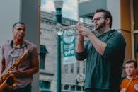 Man Playing Wind Instrument
