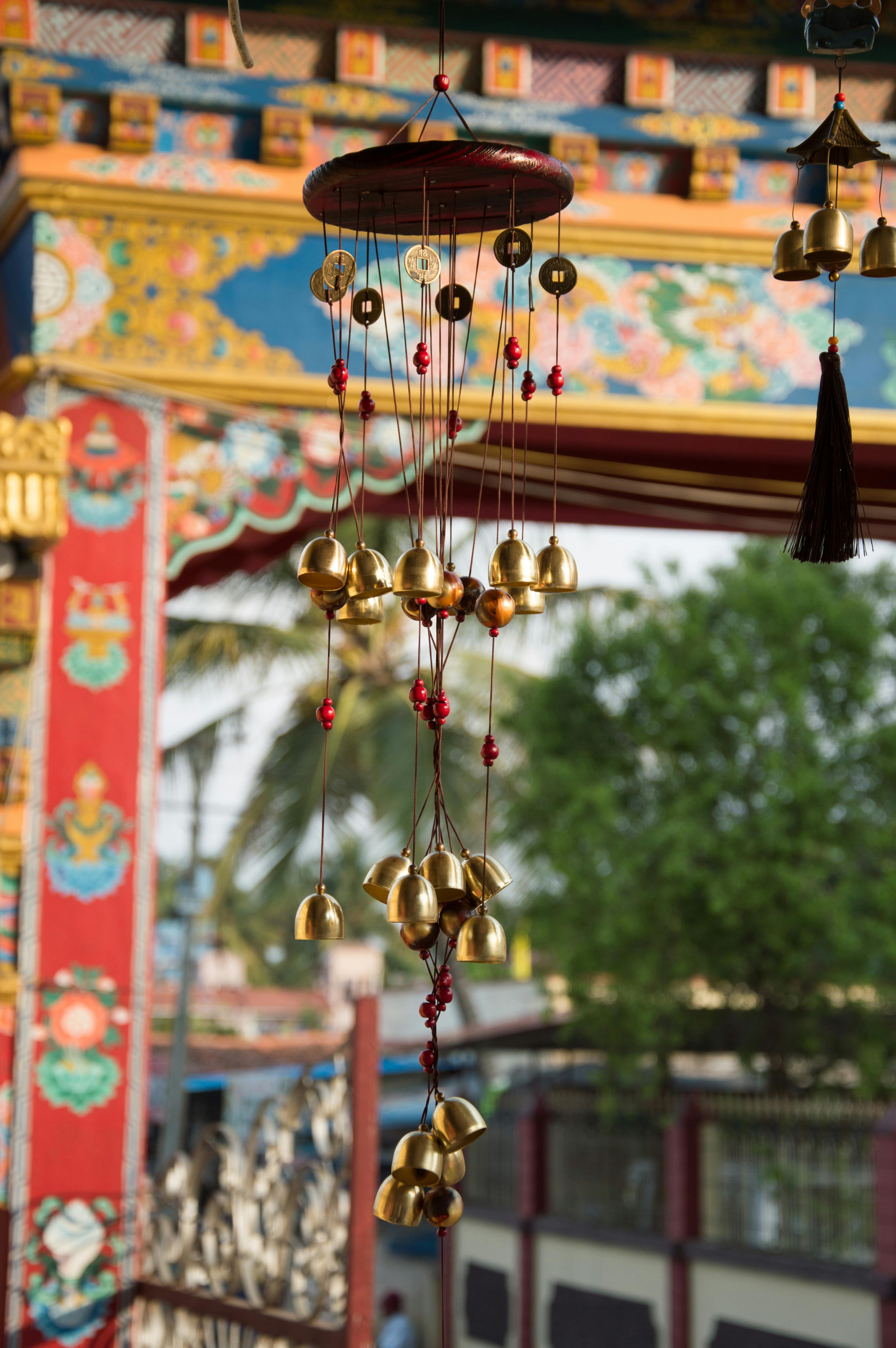 Hand Made Wind Chimes Hanging on a String with Depth of Field Effect Stock  Photo - Image of focus, ceramic: 210888890