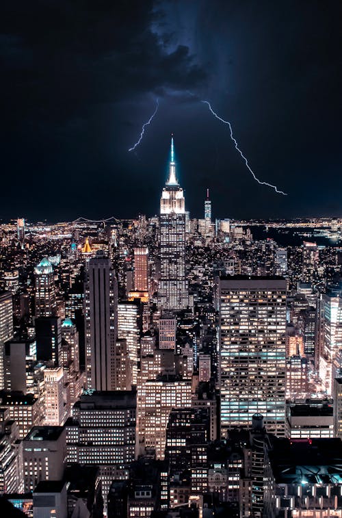 คลังภาพถ่ายฟรี ของ nyc, ตอนเย็น, ตัวเมือง