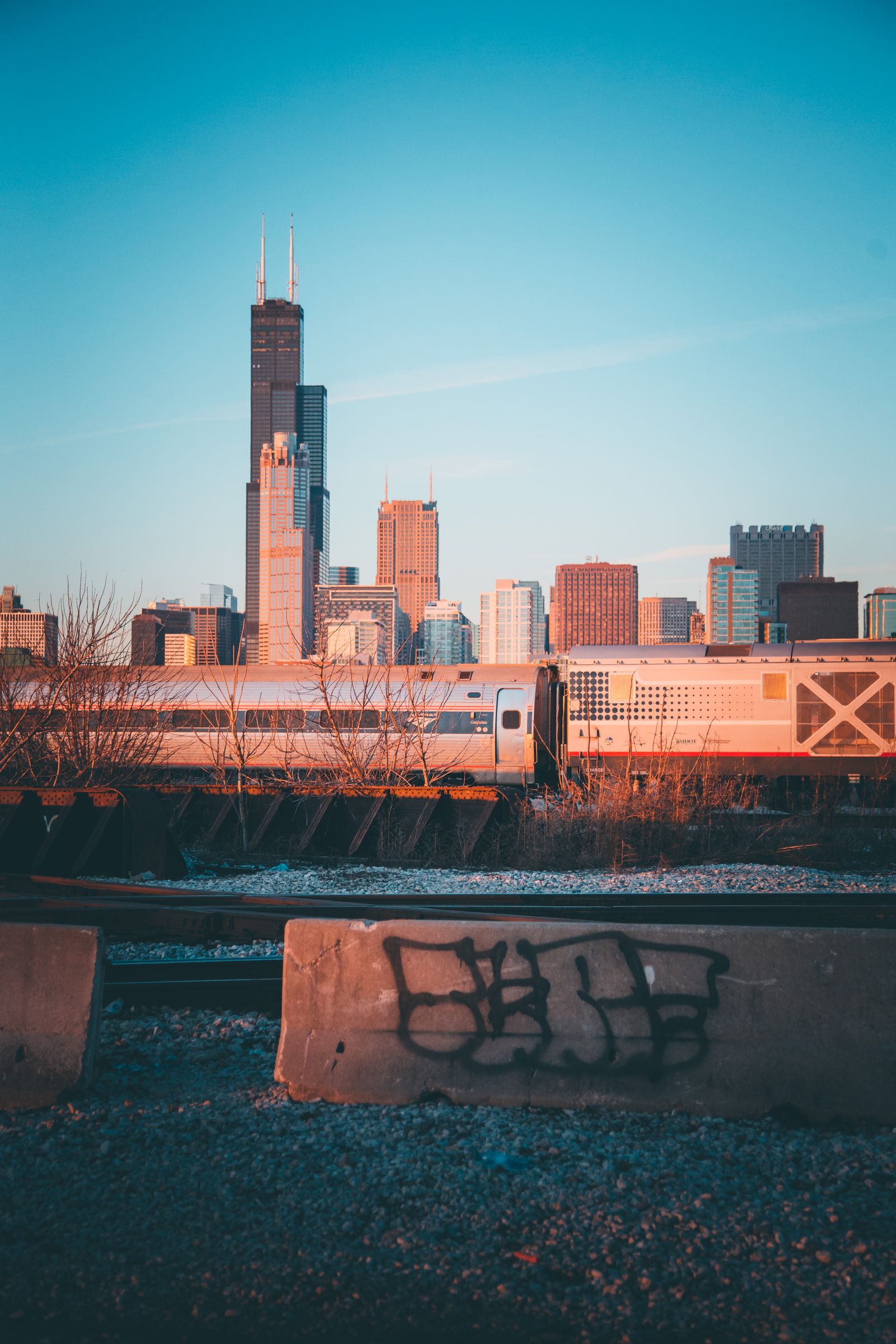 Architectural photograph of city buildings in Chicago