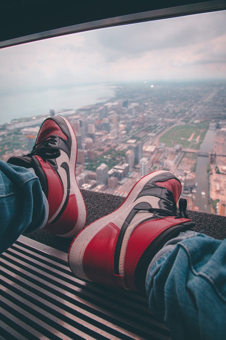 Red-and-black Air Jordan 1's