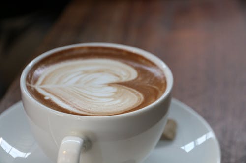 Free Coffee Latte With Heart Art Stock Photo