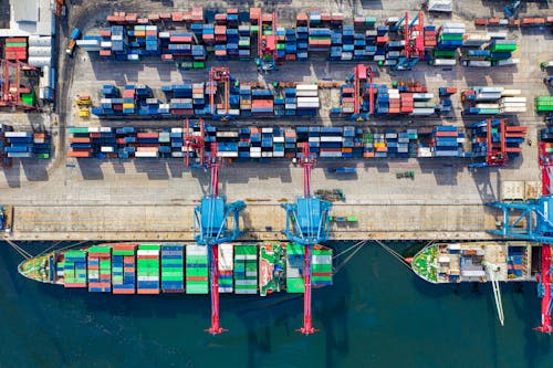 Birds-eye View Photo of Freight Containers