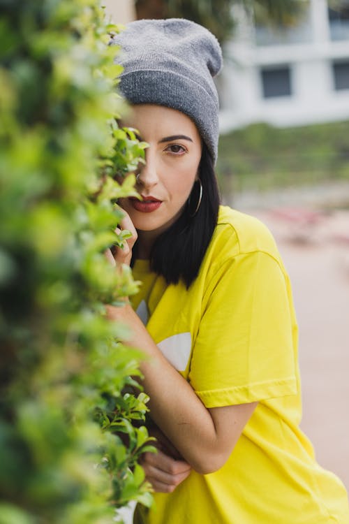 Woman in Yellow Shirt on Focus Photography