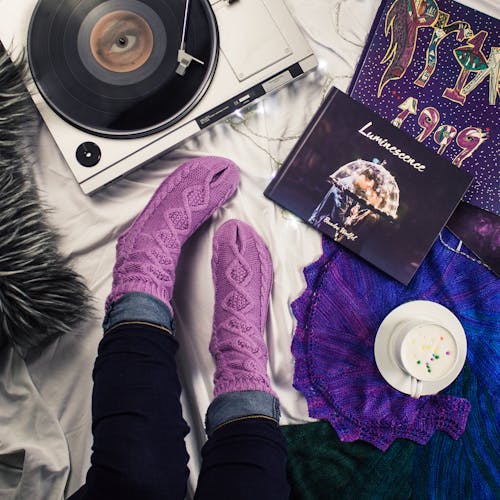 Turntable Near A Person's Feet