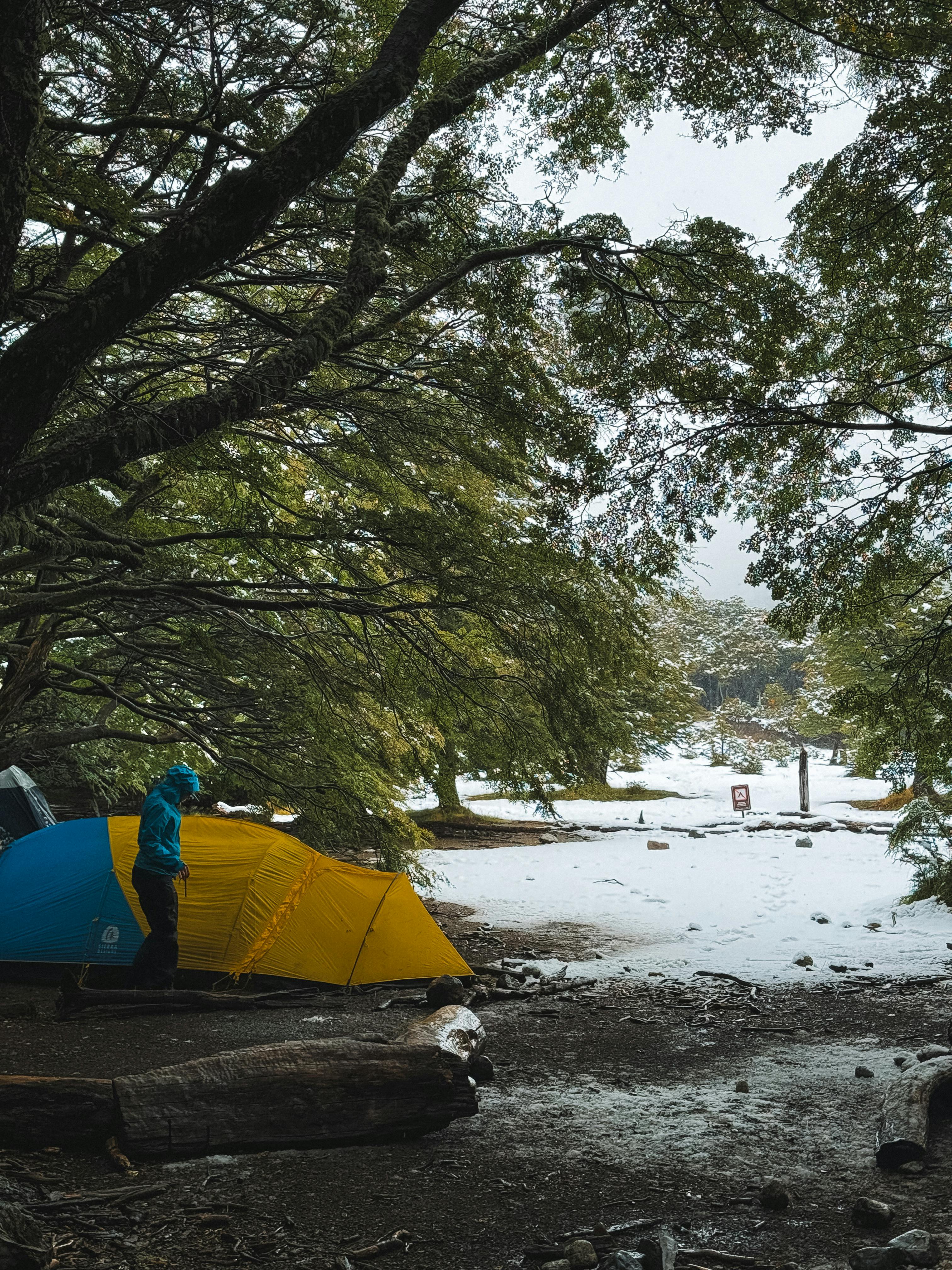 Person with Tent Set up under