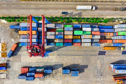Free aerial view of containers Stock Photo