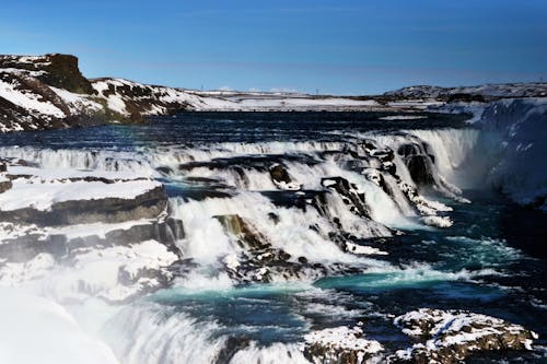 Immagine gratuita di cascata blu dell'acqua islanda