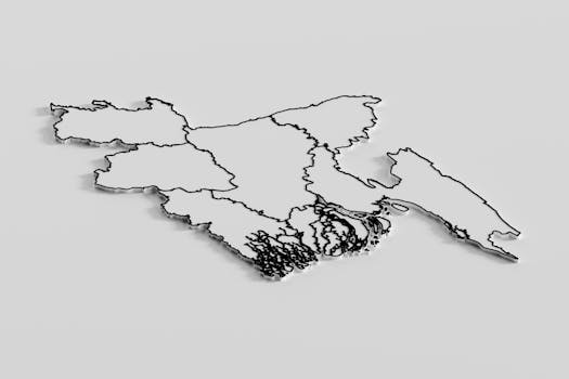 Bangladesh Map. 3D Render.