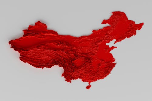 China. 3D Render. Map Data Elevation from DIVA-GIS.