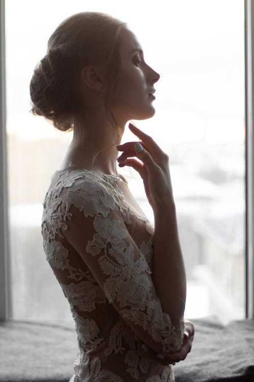 Woman Wearing White Floral Dress