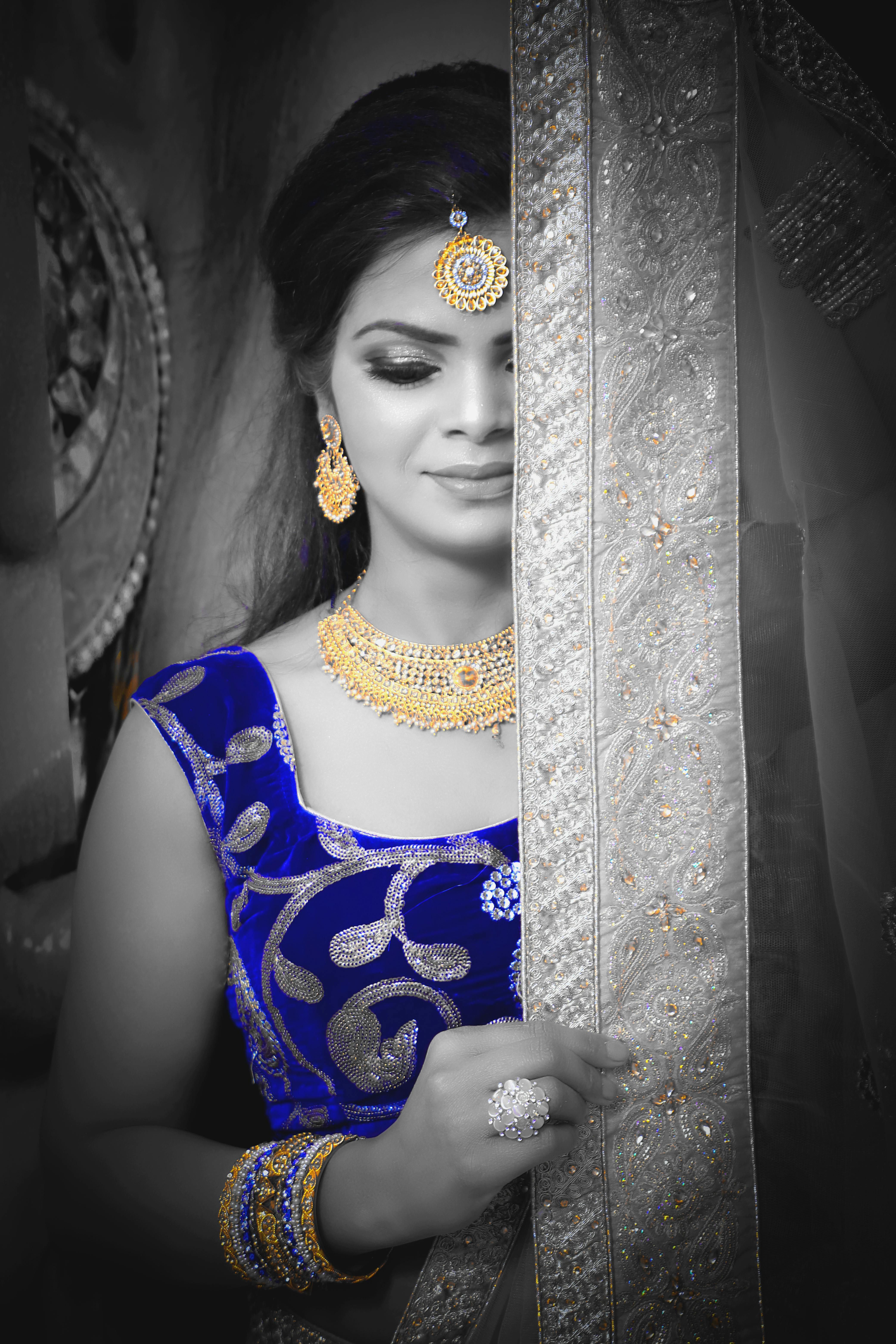 Free stock photo of back and blue, bridal, dark skinned model