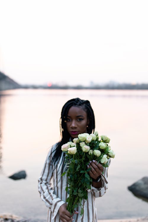 Woman Holding Flowers