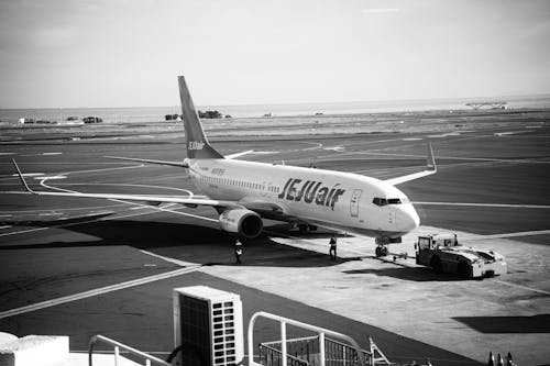 Imagine de stoc gratuită din aeroport, alb-negru, aterizare