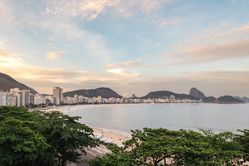 คลังภาพถ่ายฟรี ของ atardecer, copacabana, ชายหาด