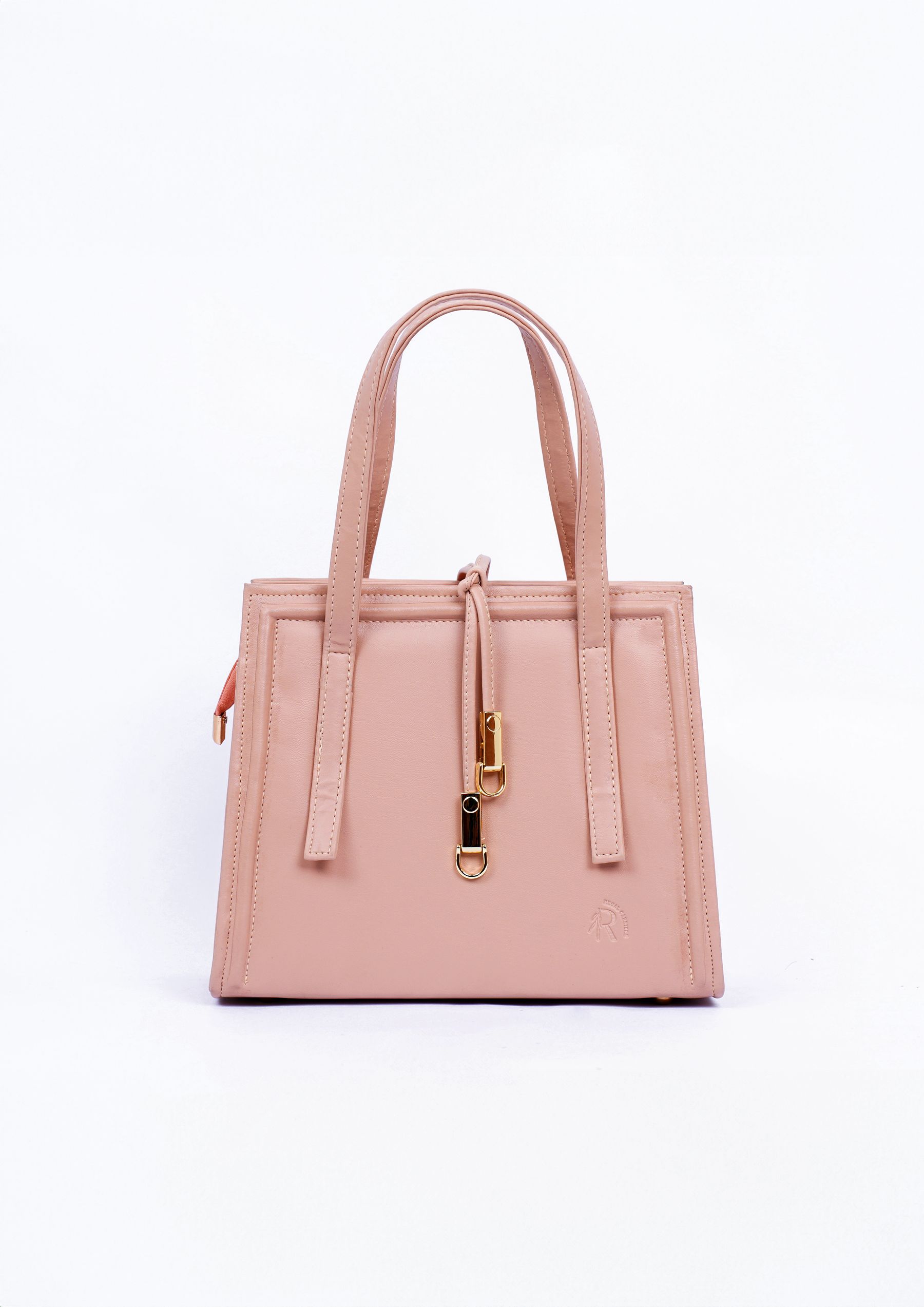 Pink leather handbag