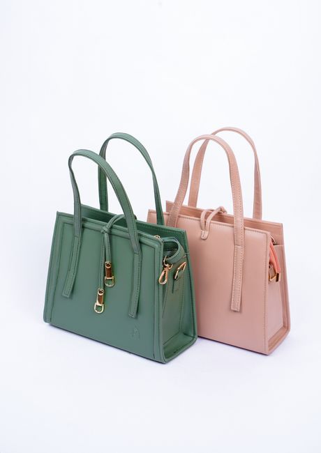 Modern fashion tote bags in green and pink leather, perfect for stylish accessories. - Understanding Types of Handbags and Their Purposes
