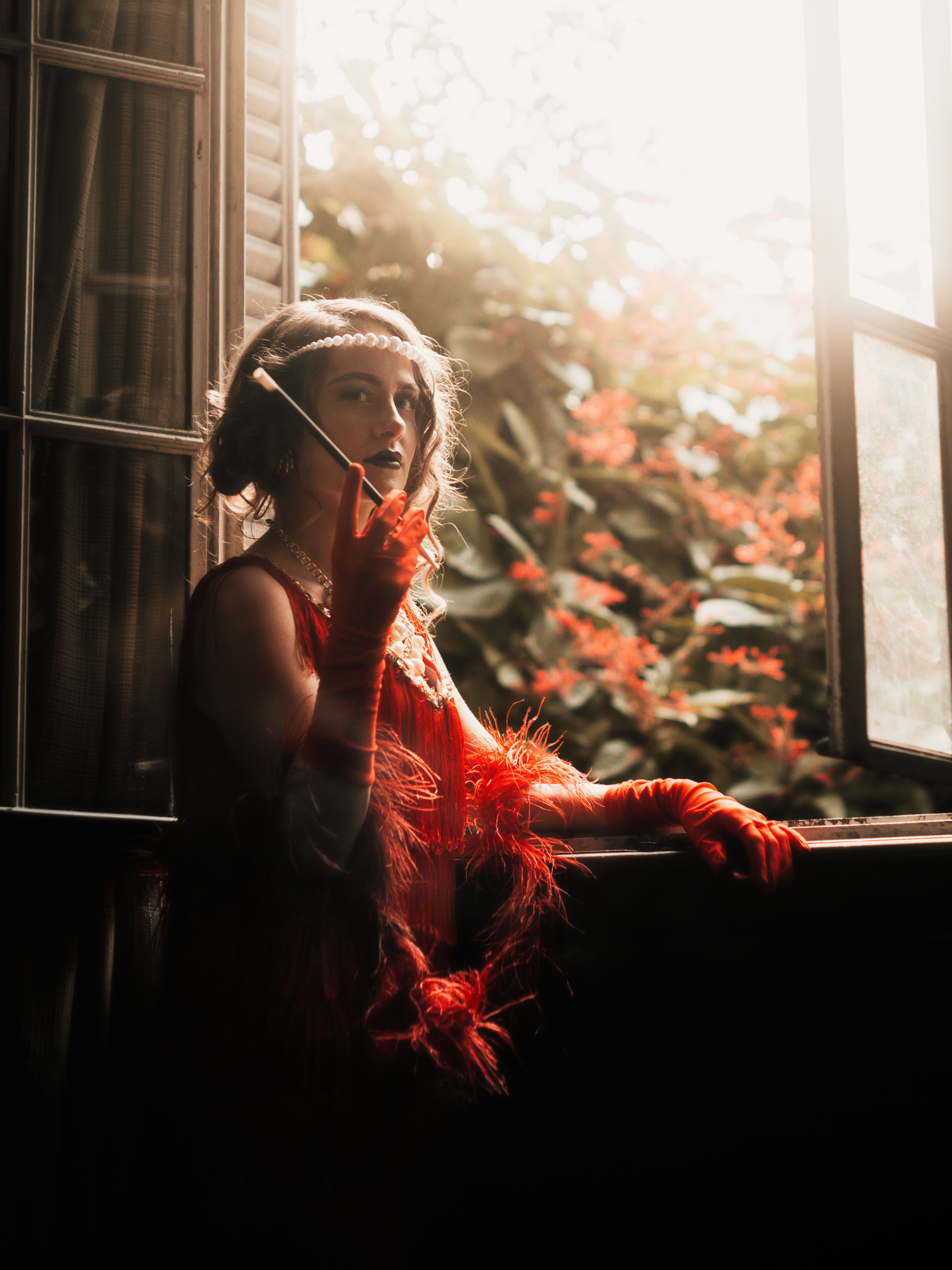 Woman in Red, Flapper Dress · Free Stock Photo