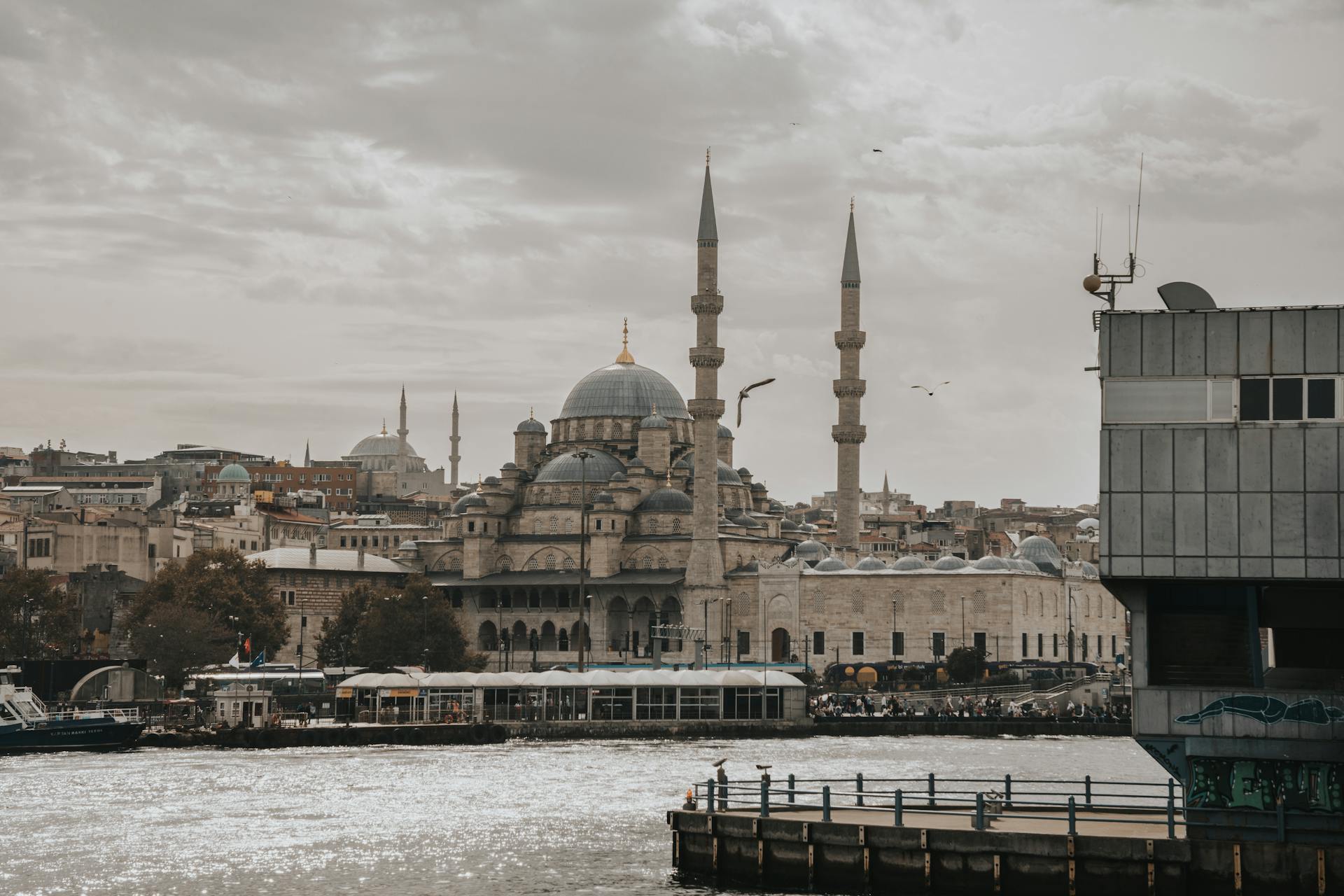 New Mosque on Sea Coast of Istanbul