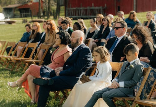 family at wedding ceremony