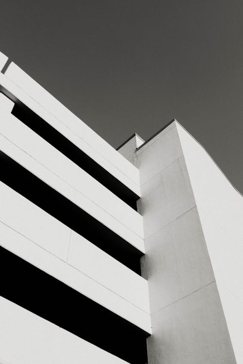 Free Black and white photograph of a building Stock Photo