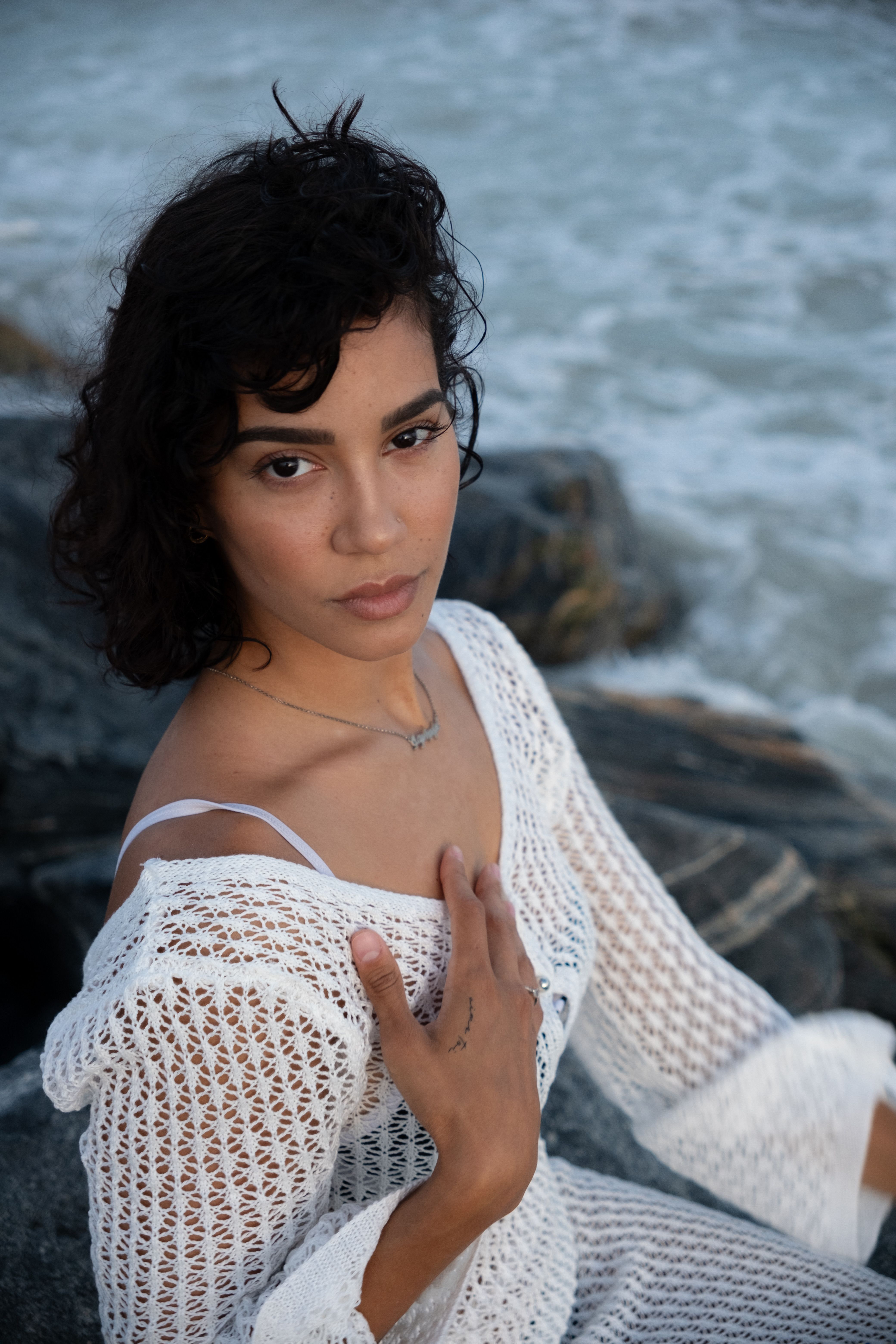 Saída de Praia Tricô Off White, foto 3