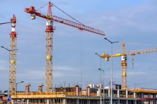 Free stock photo of sky, building, construction, cranes