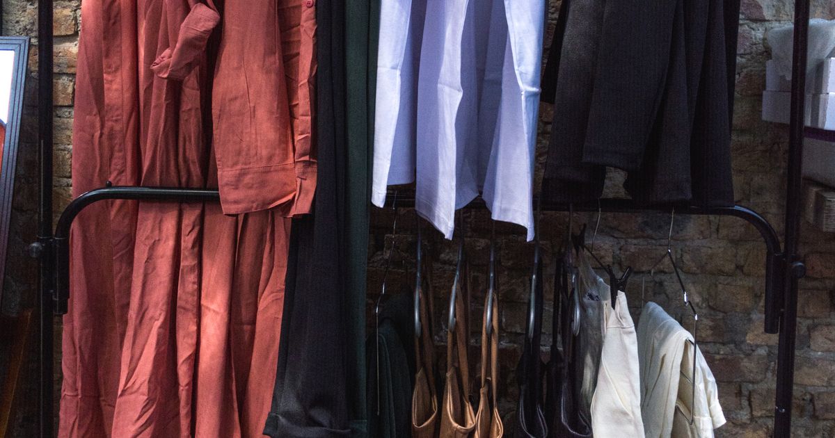 Clothes on a clothing rack