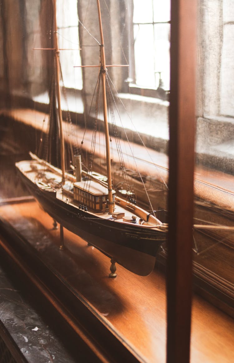 Miniature Ship Beside The Window