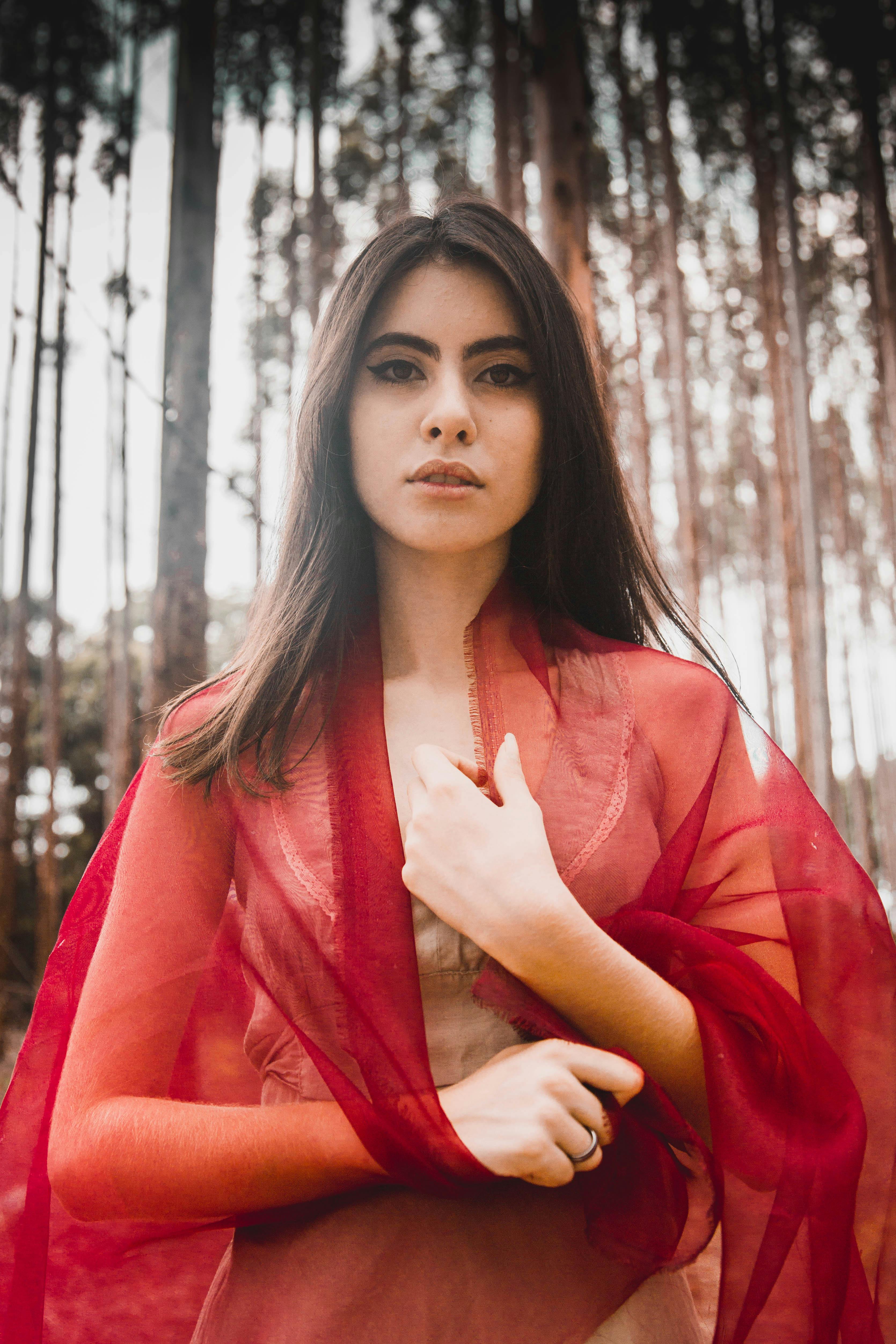 Woman Wearing Red Scarf · Free Stock Photo
