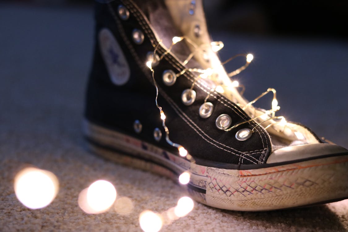 Free Photo of String Lights on Shoe Stock Photo