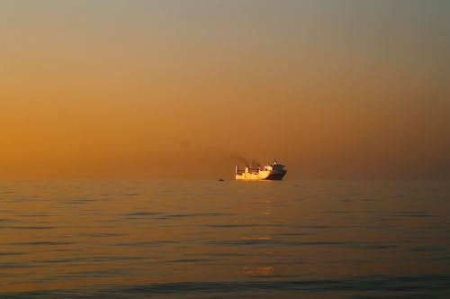 Free stock photo of evening, sea, ship