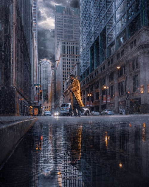 Man Walking Near Buildings