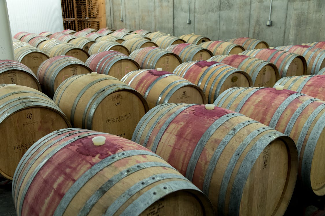 Free Abundance of Wine Barrels Stock Photo