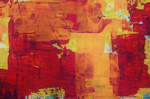 Orange, Red, and Yellow Abstract Painting