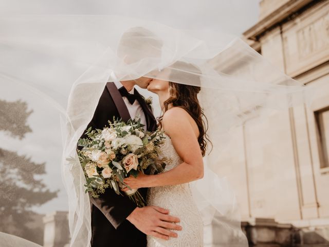 Bride and groom on their wedding day