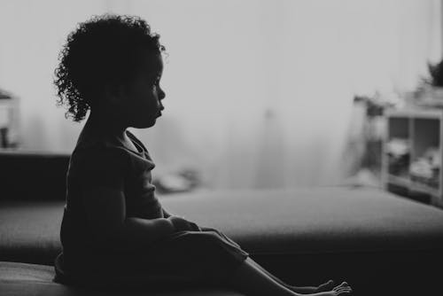 Free Silhouette Of Girl Sitting Stock Photo