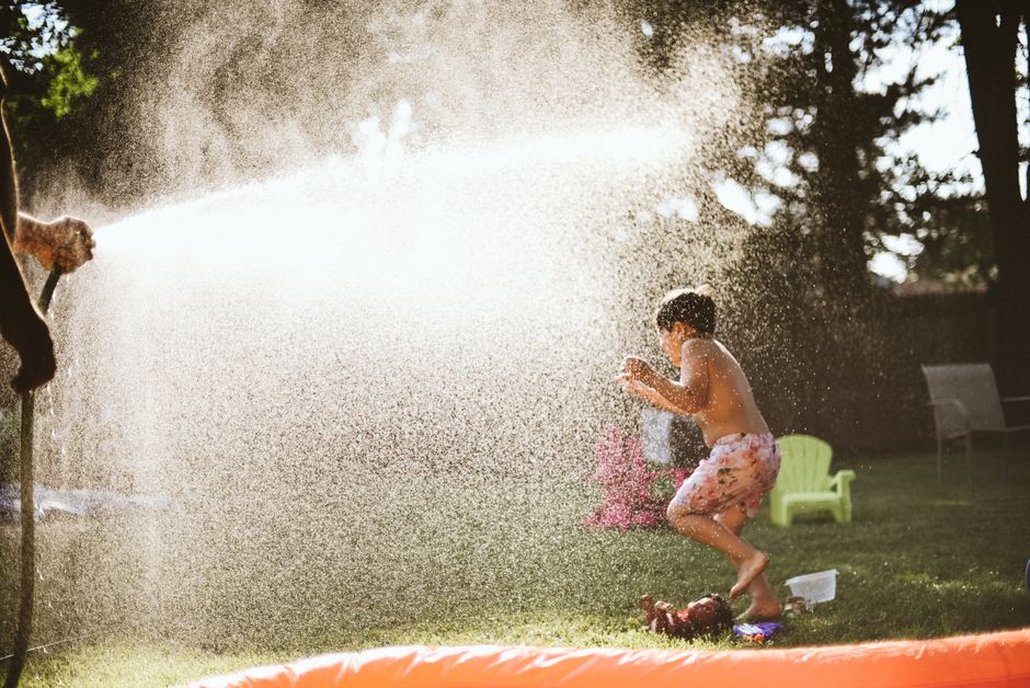 children water play summer