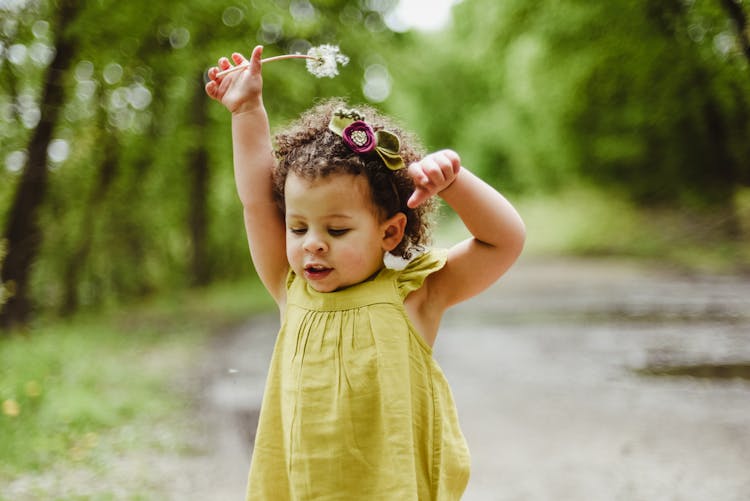 Baby Wearing Green Dress O