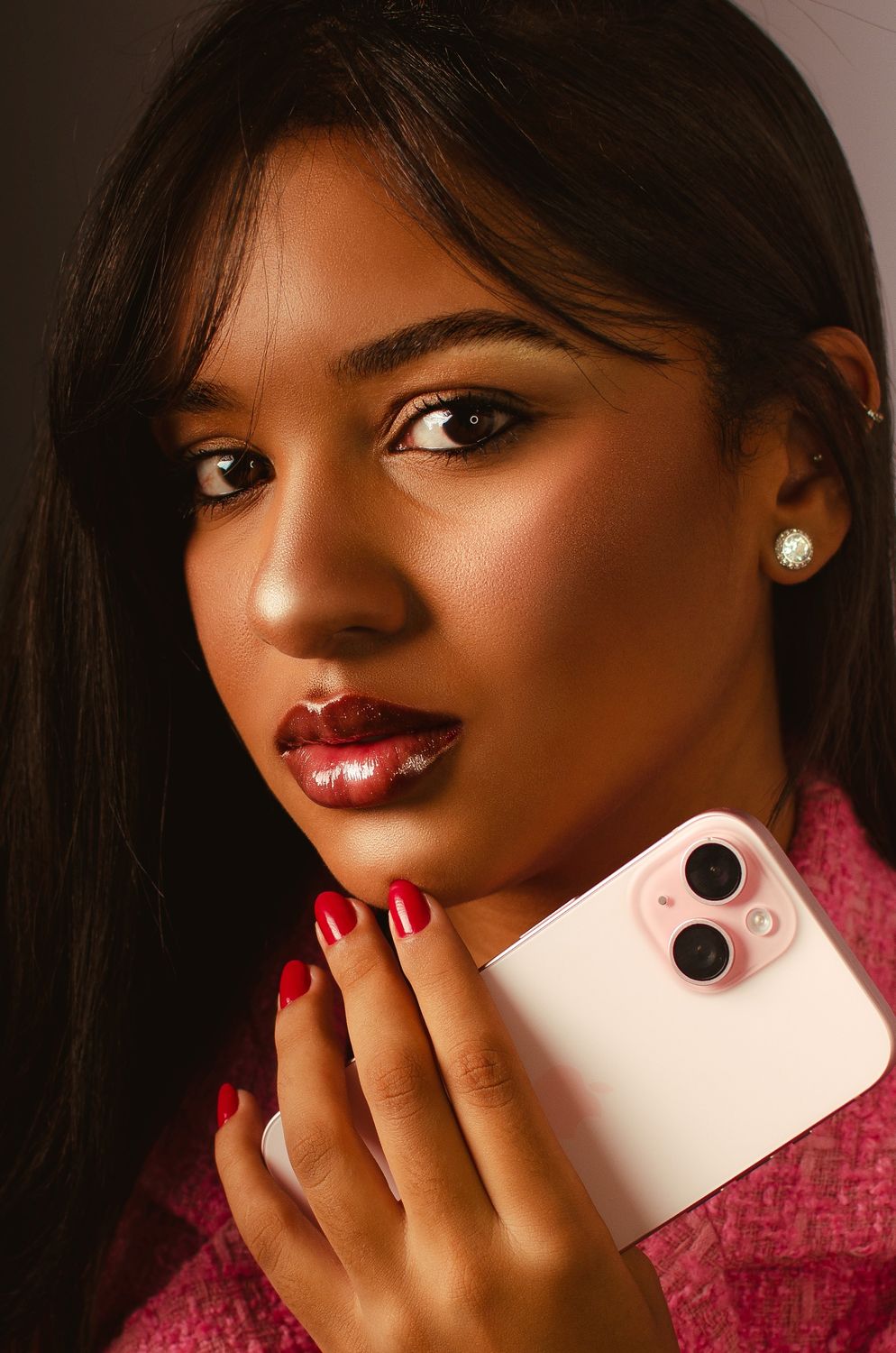 Female Using Iphone Gorgeous Woman with Iphone in Hand · Free Stock Photo