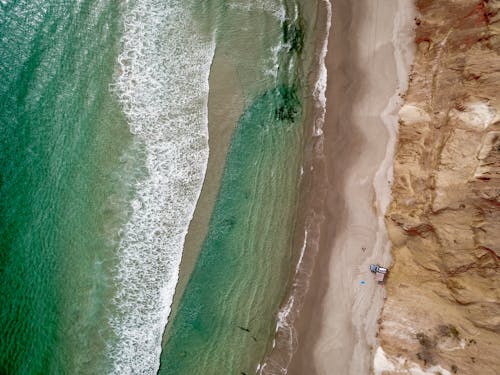 Fotografía Aérea De Personas En La Playa