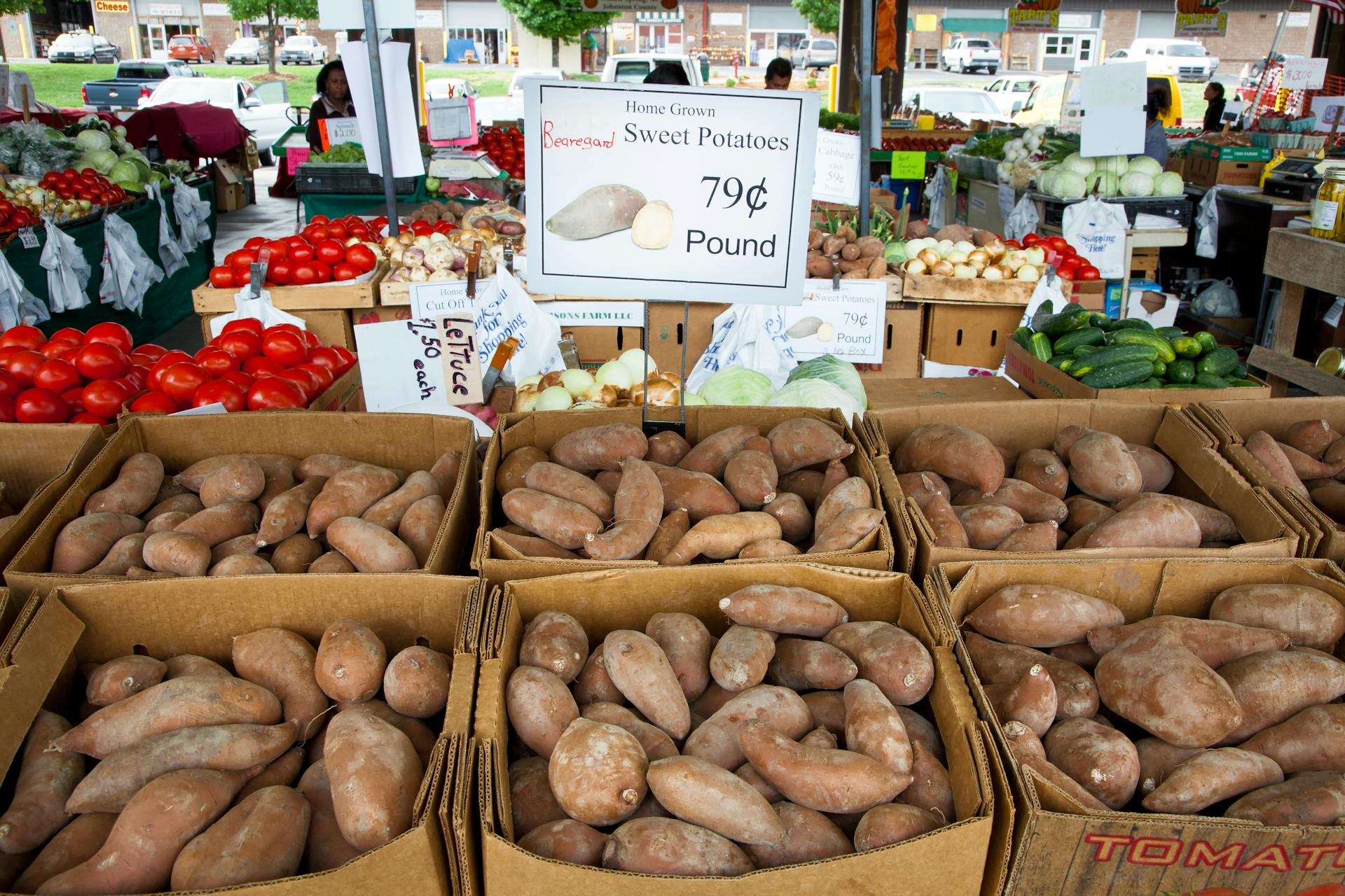 Brown Root Crops on Brown Cardboard Boxes